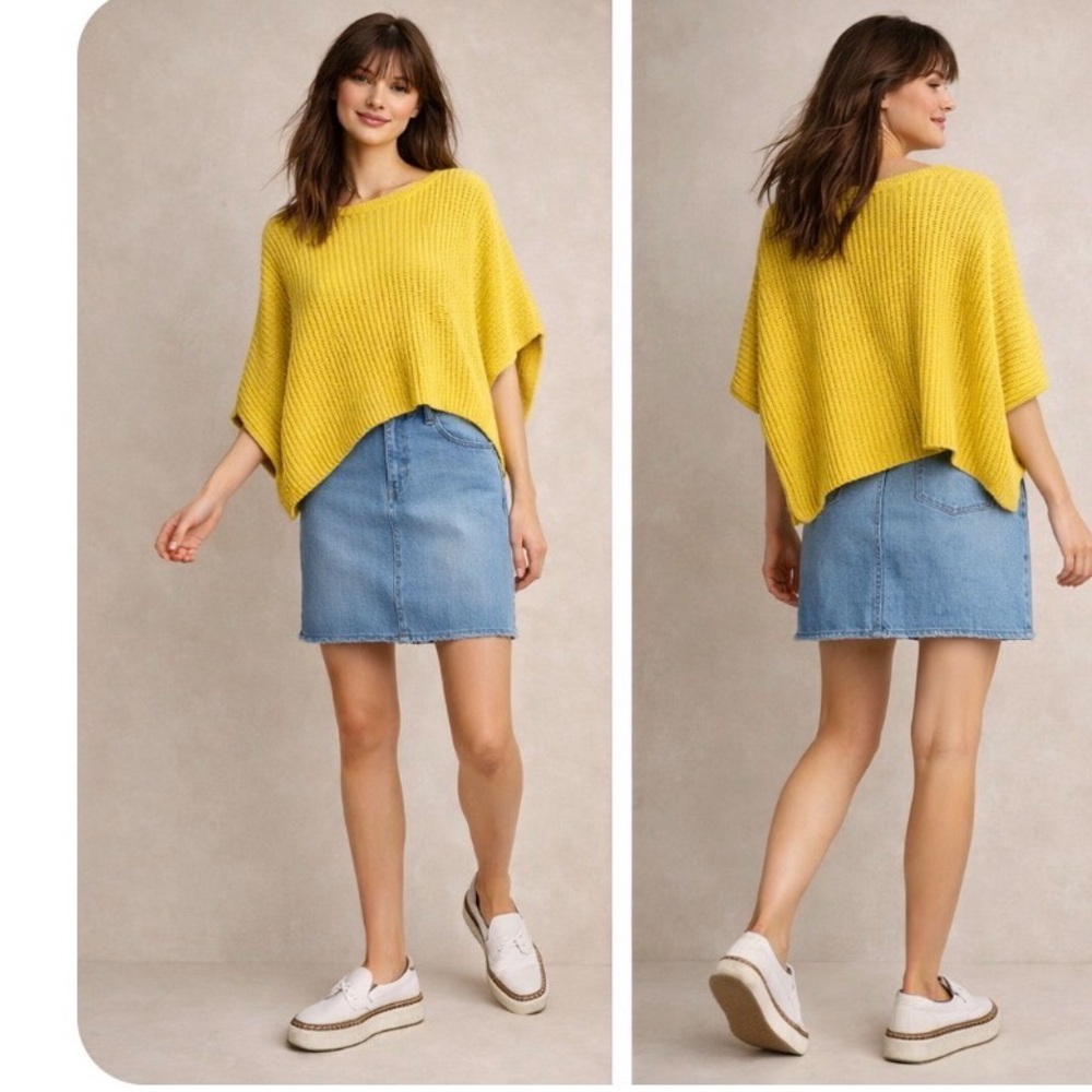 Anthropologie aurantia moth yellow sweater